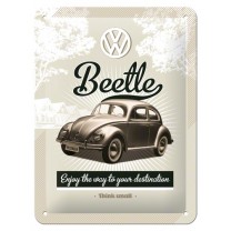 Placa metalica - Volkswagen Retro Beetle - 15x20 cm